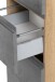 Midischrank >Paris< in Betongrau/ Wotaneiche, MDF - 65x130x35cm (BxHxT)