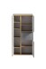 Midischrank >Paris< in Betongrau/ Wotaneiche, MDF - 65x130x35cm (BxHxT)