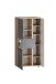 Midischrank >Paris< in Betongrau/ Wotaneiche, MDF - 65x130x35cm (BxHxT)