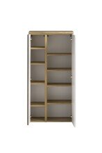Midischrank >Paris< in weiß, Wotaneiche, MDF - 65x130x35cm (BxHxT)