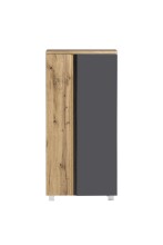 Midischrank >Paris< in grau, Wotaneiche, MDF -...