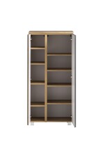 Midischrank >Paris< in grau, Wotaneiche, MDF - 65x130x35cm (BxHxT)