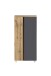 Midischrank >Paris< in grau, Wotaneiche, MDF - 65x130x35cm (BxHxT)