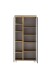 Midischrank >Paris< in grau, Wotaneiche, MDF - 65x130x35cm (BxHxT)