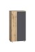 Midischrank >Paris< in grau, Wotaneiche, MDF - 65x130x35cm (BxHxT)