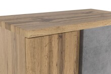 Midischrank >Paris< in Betongrau / Wotaneiche, MDF - 65x130x35cm (BxHxT)