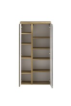 Midischrank >Paris< in Betongrau / Wotaneiche, MDF - 65x130x35cm (BxHxT)