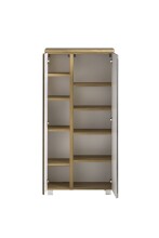 Midischrank >Paris< in Betongrau / Wotaneiche, MDF - 65x130x35cm (BxHxT)