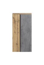 Midischrank >Paris< in Betongrau / Wotaneiche, MDF - 65x130x35cm (BxHxT)