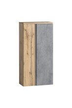 Midischrank >Paris< in Betongrau / Wotaneiche, MDF - 65x130x35cm (BxHxT)