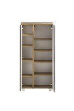 Midischrank >Paris< in Betongrau / Wotaneiche, MDF - 65x130x35cm (BxHxT)