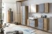 Midischrank >Paris< in Betongrau / Wotaneiche, MDF - 65x130x35cm (BxHxT)