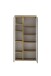 Midischrank >Paris< in Betongrau / Wotaneiche, MDF - 65x130x35cm (BxHxT)