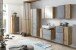 Midischrank >Paris< in Betongrau / Wotaneiche, MDF - 65x130x35cm (BxHxT)