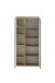 Midischrank >Paris< in Betongrau / Wotaneiche, MDF - 65x130x35cm (BxHxT)