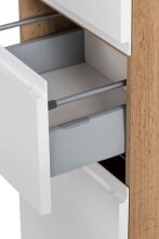 Seitenschrank >Paris< in weiß/Wotaneiche, MDF - 40x180x35cm (BxHxT)