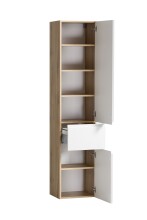 Seitenschrank >Paris< in weiß/Wotaneiche, MDF - 40x180x35cm (BxHxT)