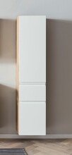 Seitenschrank >Paris< in weiß/Wotaneiche, MDF - 40x180x35cm (BxHxT)