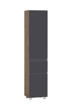 Seitenschrank >Paris< in grau / Wotaneiche, MDF -...