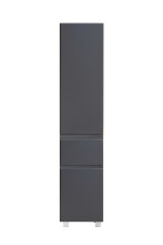 Seitenschrank >Paris< in grau / Wotaneiche, MDF - 40x180x35cm (BxHxT)