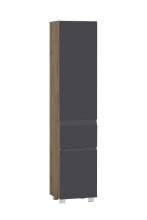 Seitenschrank >Paris< in grau / Wotaneiche, MDF -...