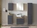 Seitenschrank >Paris< in grau / Wotaneiche, MDF - 40x180x35cm (BxHxT)