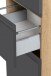Seitenschrank >Paris< in grau / Wotaneiche, MDF - 40x180x35cm (BxHxT)