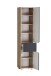 Seitenschrank >Paris< in grau / Wotaneiche, MDF - 40x180x35cm (BxHxT)