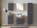 Seitenschrank >Paris< in grau / Wotaneiche, MDF - 40x180x35cm (BxHxT)