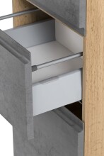 Seitenschrank >Paris< in Betongrau / Wotaneiche, MDF - 40x180x35cm (BxHxT)