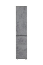Seitenschrank >Paris< in Betongrau / Wotaneiche, MDF - 40x180x35cm (BxHxT)