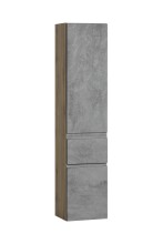 Seitenschrank >Paris< in Betongrau / Wotaneiche, MDF - 40x180x35cm (BxHxT)