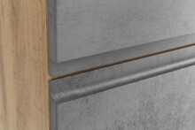 Seitenschrank >Paris< in Betongrau / Wotaneiche, MDF - 40x180x35cm (BxHxT)