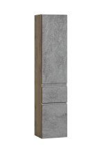 Seitenschrank >Paris< in Betongrau / Wotaneiche, MDF - 40x180x35cm (BxHxT)