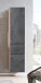 Seitenschrank >Paris< in Betongrau / Wotaneiche, MDF - 40x180x35cm (BxHxT)