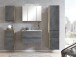 Seitenschrank >Paris< in Betongrau / Wotaneiche, MDF - 40x180x35cm (BxHxT)