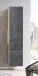 Seitenschrank >Paris< in Betongrau / Wotaneiche, MDF - 40x180x35cm (BxHxT)