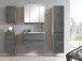 Seitenschrank >Paris< in Betongrau / Wotaneiche, MDF - 40x180x35cm (BxHxT)