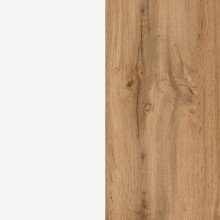 Seitenschrank >Paris< in weiß/ Wotaneiche, MDF - 65x180x35cm (BxHxT)