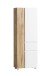 Seitenschrank >Paris< in weiß/ Wotaneiche, MDF - 65x180x35cm (BxHxT)