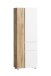 Seitenschrank >Paris< in weiß/ Wotaneiche, MDF - 65x180x35cm (BxHxT)