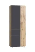Seitenschrank >Paris< in grau / Wotaneiche, MDF -...