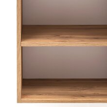 Seitenschrank >Paris< in grau / Wotaneiche, MDF - 65x180x35cm (BxHxT)