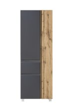 Seitenschrank >Paris< in grau / Wotaneiche, MDF -...