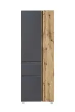 Seitenschrank >Paris< in grau / Wotaneiche, MDF -...