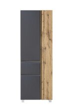 Seitenschrank >Paris< in grau / Wotaneiche, MDF -...