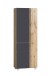 Seitenschrank >Paris< in grau / Wotaneiche, MDF - 65x180x35cm (BxHxT)