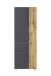 Seitenschrank >Paris< in grau / Wotaneiche, MDF - 65x180x35cm (BxHxT)