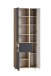 Seitenschrank >Paris< in grau / Wotaneiche, MDF - 65x180x35cm (BxHxT)