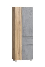 Seitenschrank >Paris< in Betongrau / Wotaneiche,...
